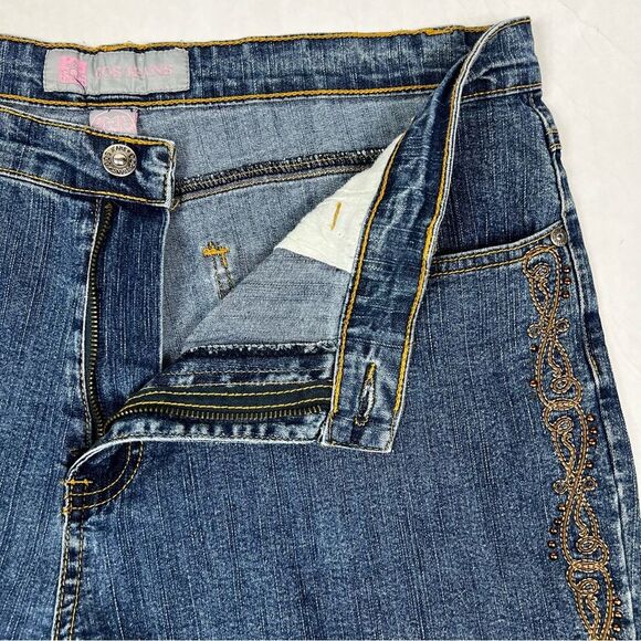 COS Embroidered Studded High Rise Flare Boho Bootcut Jeans Women’s 14 - Picture 5 of 13